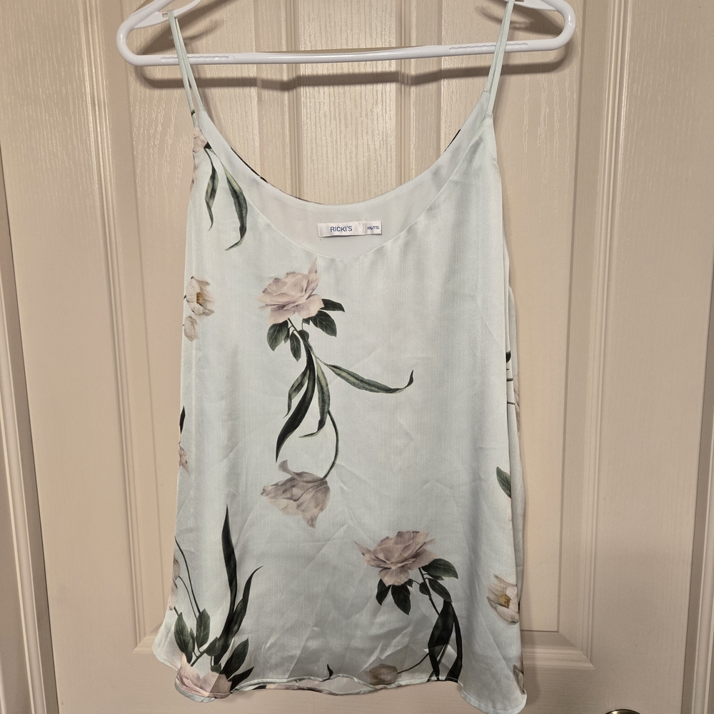 Ricki's Satin Pastel Green Floral Camisole